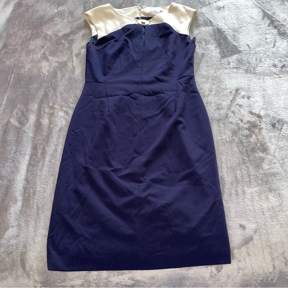 Calvin Klein blue navy midi dress